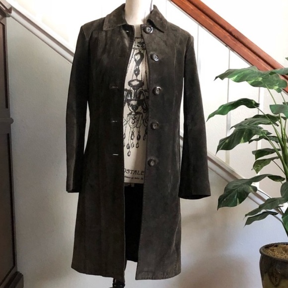 Express Jackets & Blazers - Express brown suede leather jacket xsmall